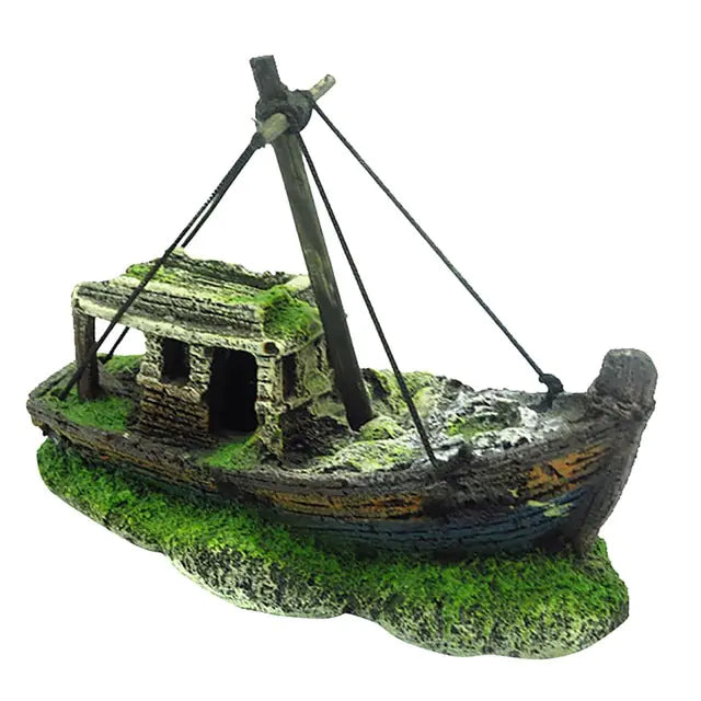 Aquarium Resin Ornament Pirate Ship Wreck